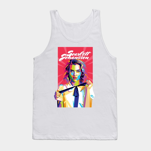 Scarlett Johansson Pop Art Tank Top by Laksana Ardie Store